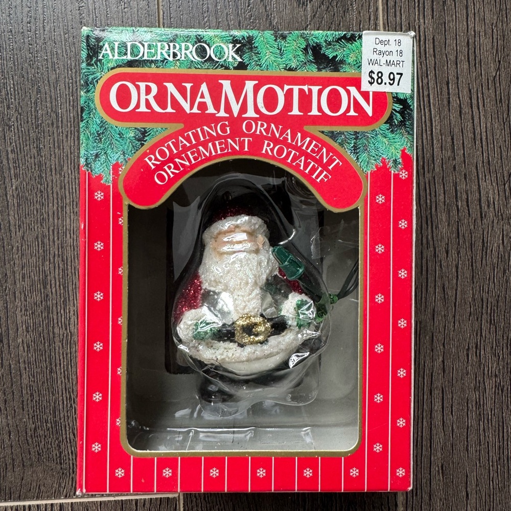 OrnaMotion Rotating Santa Ornament - vintage